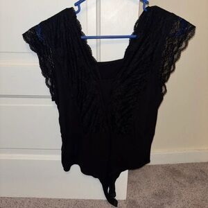 Elegant Black Lace Women's Top